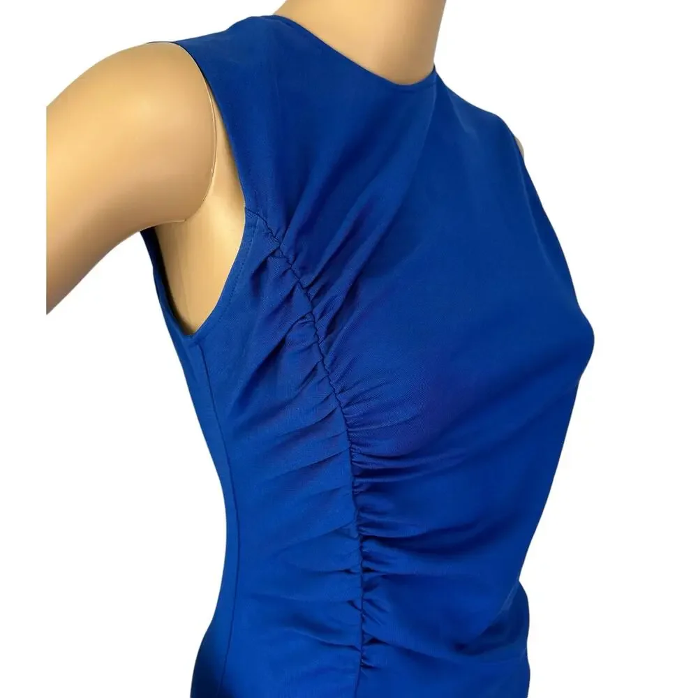J. Crew 365 Ruched Ponte Sheath Dress Blue K2197 Size 2